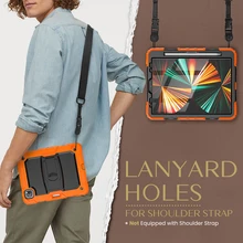 

Heavy duty full-body rugged solid color case for Ipad 11 2018/202020/2021 Straps and brackets PC Silicone Tablet Cover