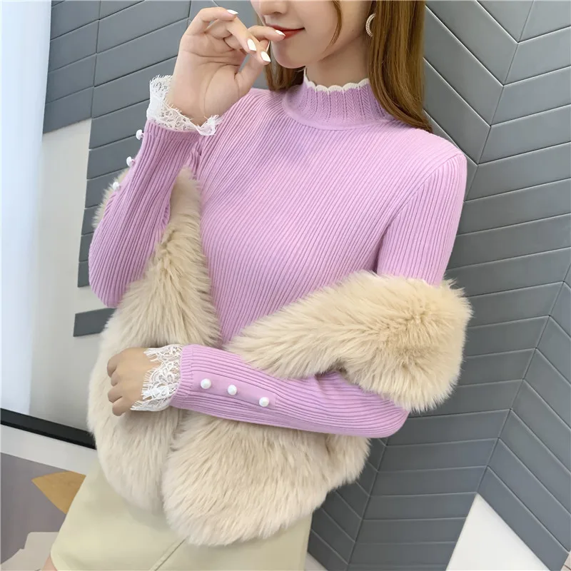 Pullover Blusas De Inverno Feminina 9411 Real Shot New Thickened Lace Sleeve Bottoming Shirt 38- 1st Floor, 3 Rows, 4 Shelves