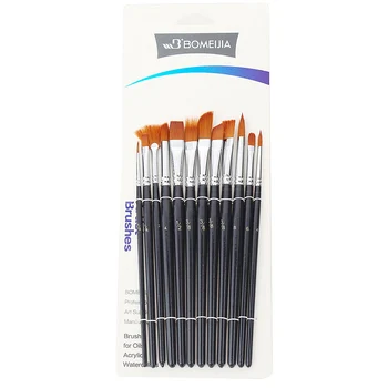 

12Pcs Oil Acrylic Painting Brush Pen Nylon Watercolor Paint Brushes Set Different Headed Multifunction Short Rod Art Supplies
