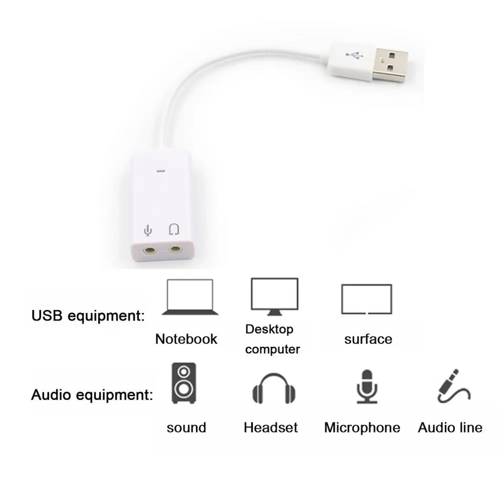 Внешняя звуковая карта USB 3D Виртуальная 7 1 каналов адаптер Plug & Play для ПК