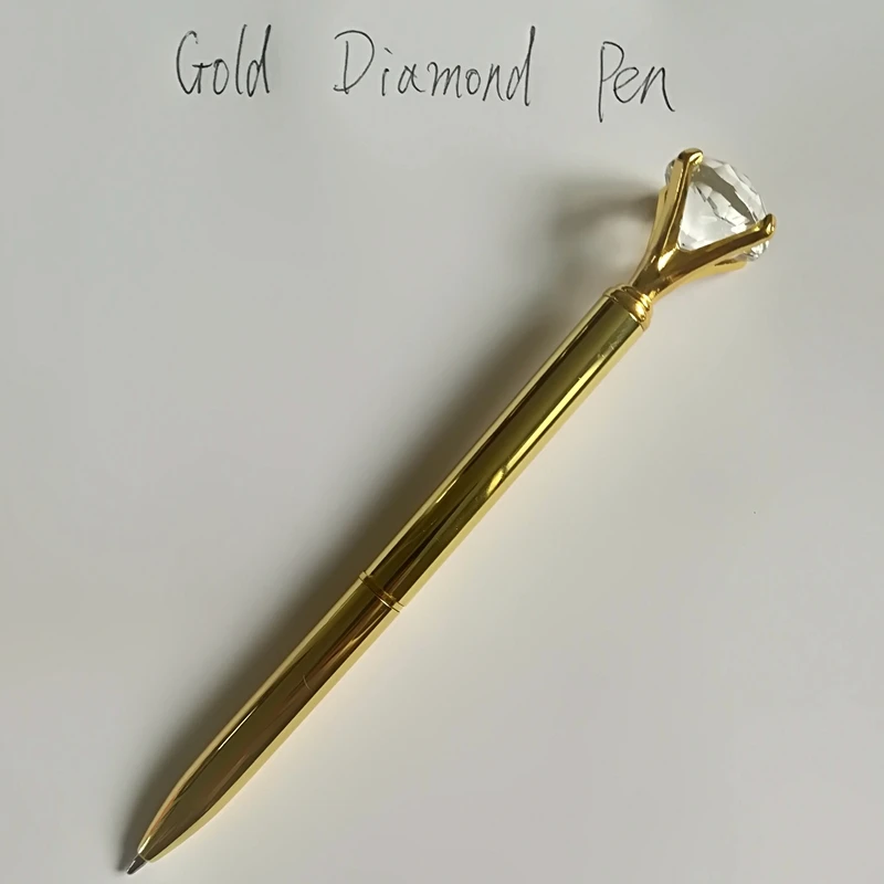 Bolígrafo grande de cristal de diamante para boda, bolígrafo para la escuela, oficina, examen de estudiante, suministro de papelería, 1 ud.