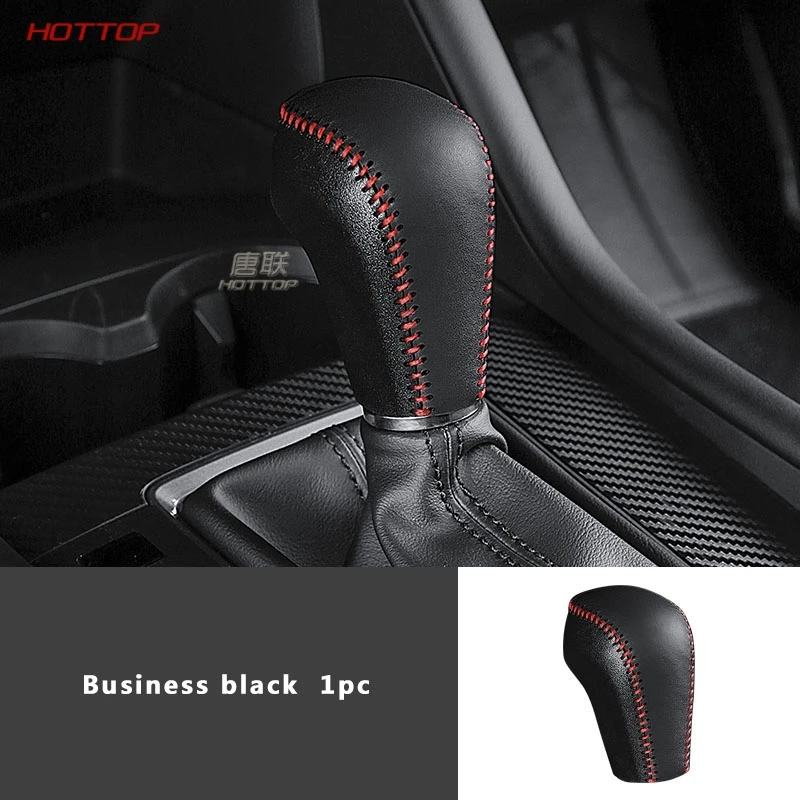 Кожаная ручка переключения передач для Mazda 3 axela - Название цвета: black 1pc