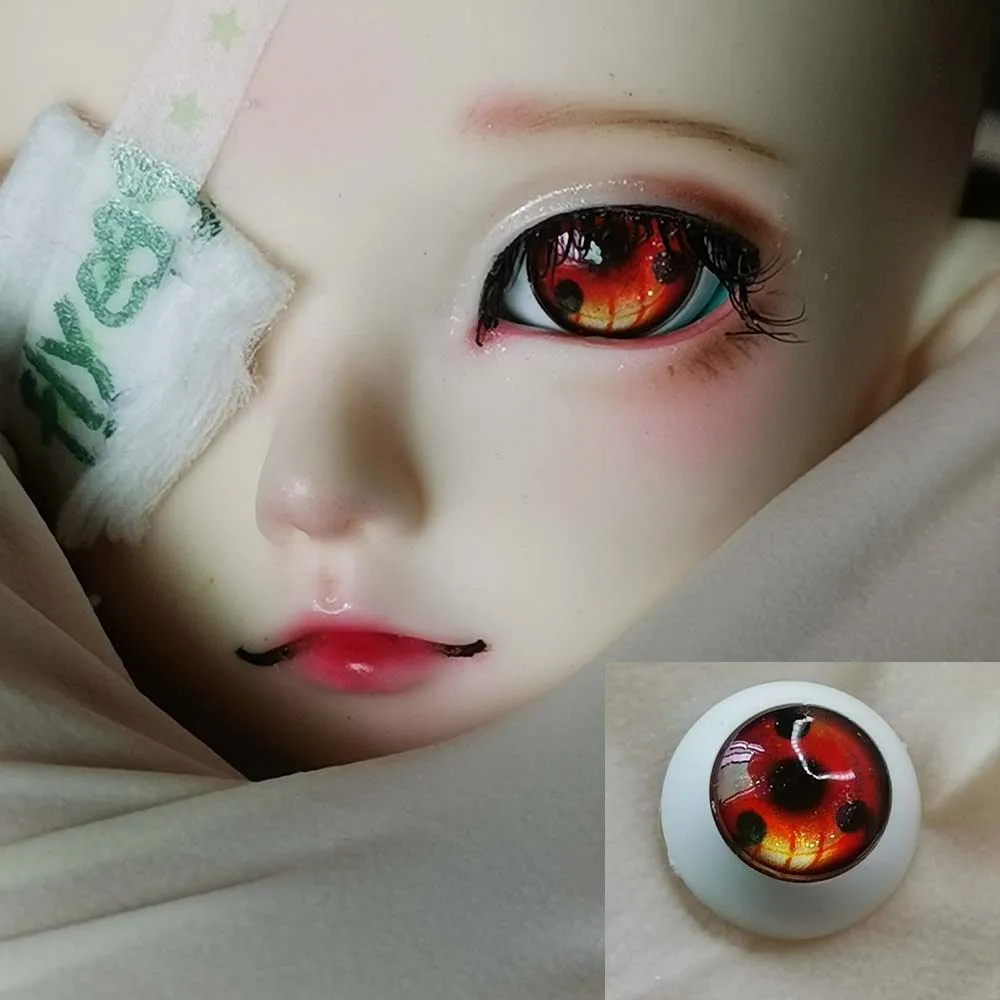 

new Sharingan eyes bjd eyes for ball joint doll 1/4 1/3 1/6 doll 14mm 18mm 22mm red black ll Accessories Anime For Doll Kids Toy