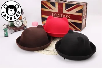 

Kids Autumn Spring Hat With Ears Adjustable Children Cap Cartoon Baby Bucket Hats For 3-5 Years 1 Pc