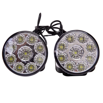 

2Pcs 9 LED Universal Car Daytime Running Light Assembly 12V Auto DRL Fog Day Light Off-road Lamps parking Lamp Daytime Running