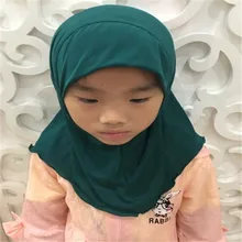 Мусульманские дети Amira Твердые платок для детей унисекс молодой хиджаб шарф 10 шт./лот