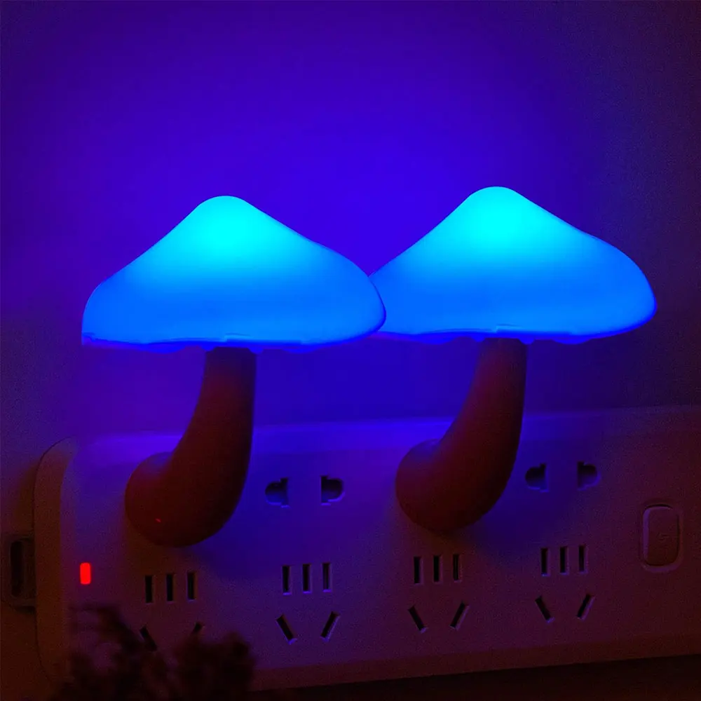 LED Night Light Plug in Lamp 7-Color Changing Cute Mushroom Light Sensor Night Lights for Adults Kids NightLight night stand lamps Night Lights