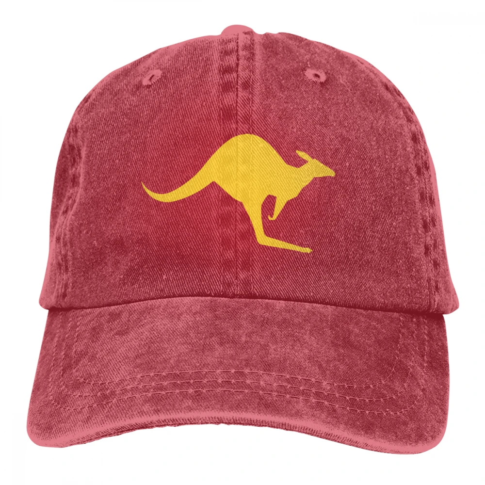 Австралийский кенгуру прыжок Casquette черный унисекс Мужские Женские джинсовые