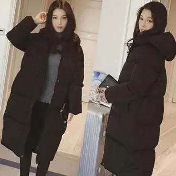 

Long hooded parka coat women 2019 oversize winter coats for women puffer jackets grey 3XL thick warm korean jacket padded jacket