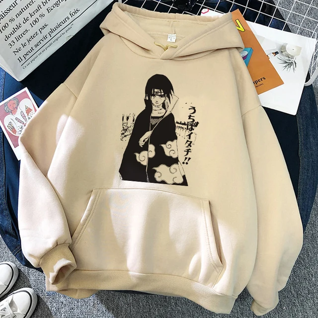 Japanese Anime Cool Akatsuki Hoodies Women Funny Cartoon Graphic Hoodie Harajuku Oversized Sweatshirt Pullover Unisex Beige12