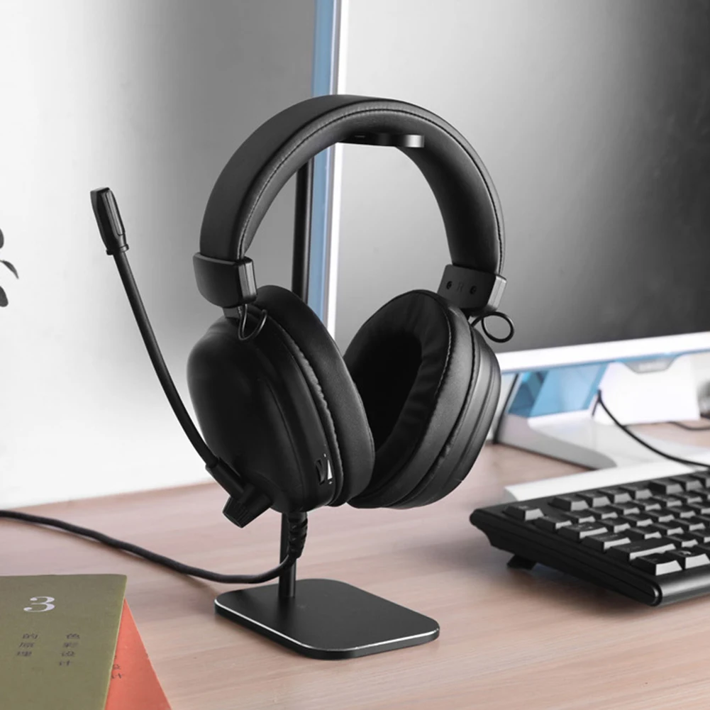 Headphone Stand Headset Holder Aluminum Alloy Supporting Bar Flexible Headrest ABS Solid Base for All Sizes Headphones Storage