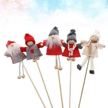 

5pcs Adornment Cute Cartoon Portable Lovely Handmade Xmas Mini Doll for Christmas Party