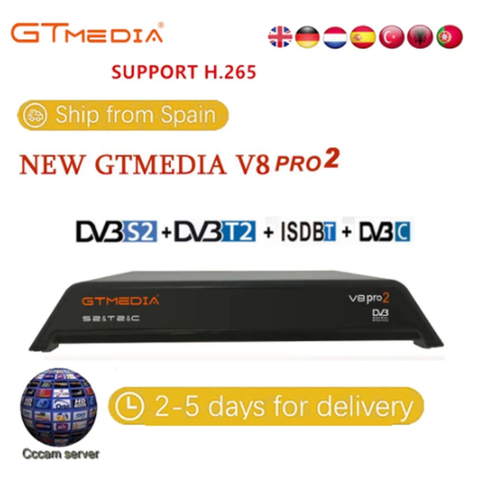GTmedia V8 Pro 2 приемное устройство DVB-S2 DVB-C DVB-T2 встроенный WiFi H.265 Поддержка PowerVu DRE и Biss key