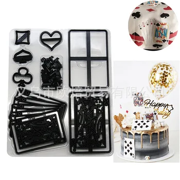 

28pcs Poker Playing Cards Theme Cookie Cutter Die Fondant Cake Pressing Die Bakery Cake Decoration Tools