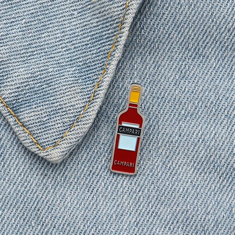 Эмалированные булавки Campari в виде ликера красная мини брошь значок на лацкан из