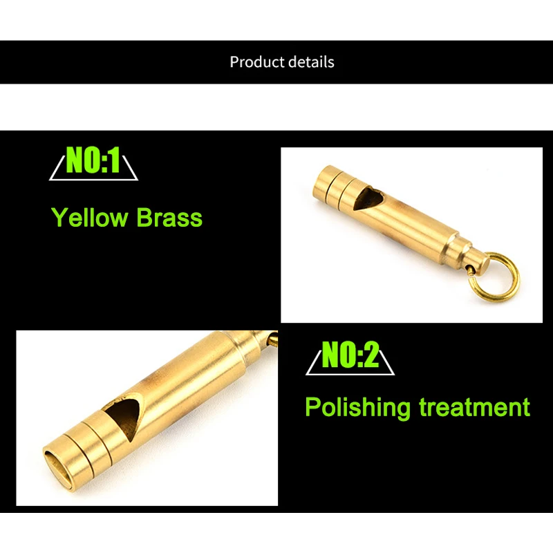 

Loudest Brass Whistles Emergency Whistles Outdoor Survival Whistles On Key-Chain FOU99