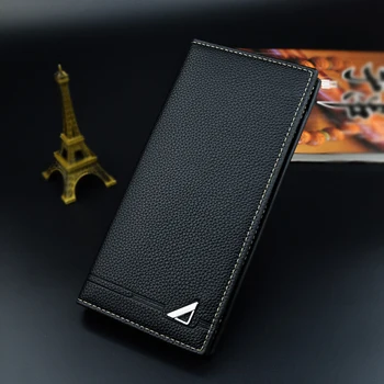 

Men's Business Leather Bifold Long Wallet Cash Pocket Card Holder Clutch Purse Men Wallets High Quality Card Holder Male Purse