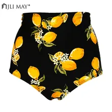 JLI может принт точка лимон Бикини Низ для женщин Горячие весенние с высокой талией Bityoms сексуальная одежда для плавания Тонкий Пляж плавать стринги