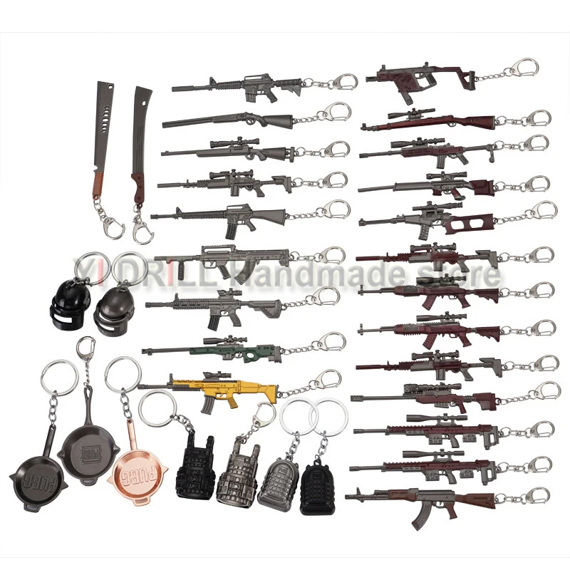 YI яркий Лидер продаж PUBG CS GO брелоки в виде оружия AK47 пистолет Модель 98K снайперская винтовка брелок кольцо для мужчин подарки украшения