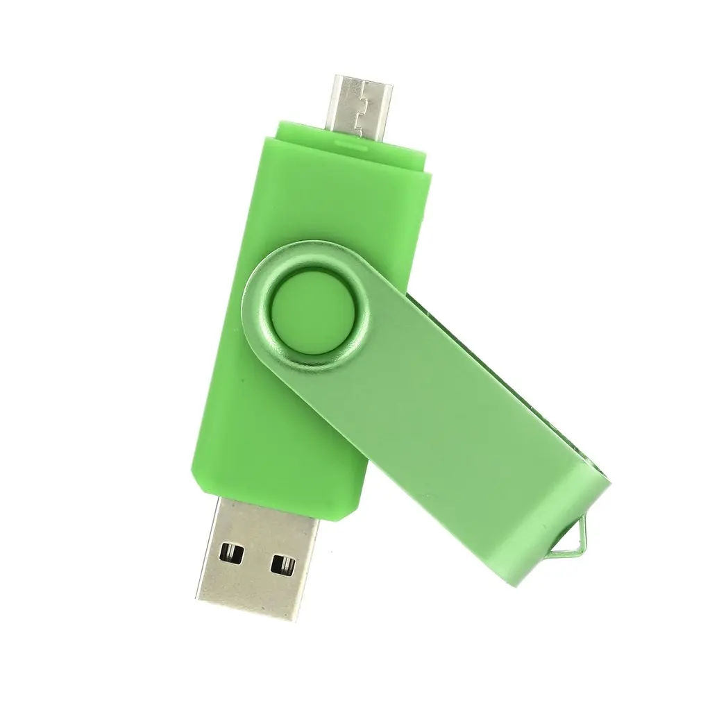 Портативный USB флэш-накопитель двойной интерфейс мобильного телефона двойного назначения U диск Прочный USB флэш-накопитель для телефона и компьютера - Цвет: Зеленый