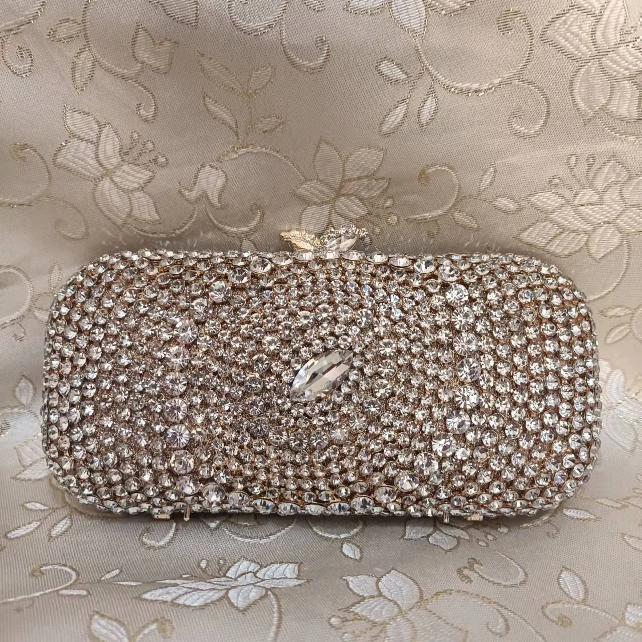 Bolsos de mano elegantes para mujer, carteras de mano de cristal para boda, fiesta de noche, banquete Formal, de Color dorado y blanco| - AliExpress