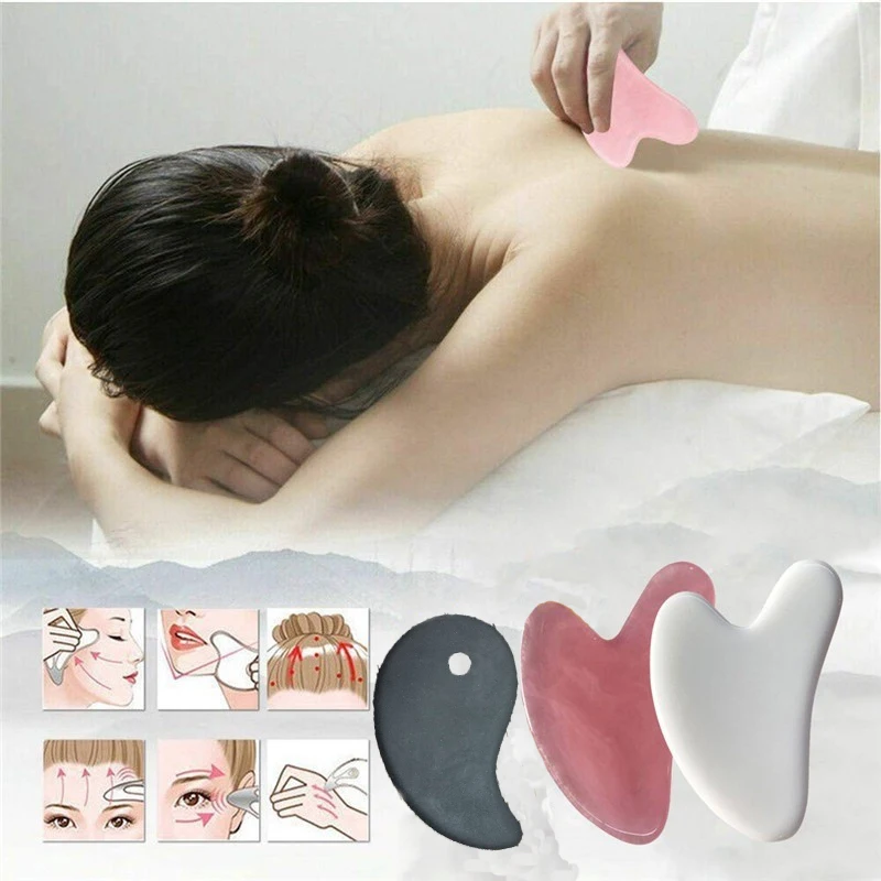 Gua Sha Board Facial Scraping Scrapping Plate Body Massage Tool New SPA Massage Bianstone/Beeswax Guasha Scraping For Neck Back intelligent facial bianstone scraping board massager electric scraping instrument facial leg muscle meridian brush