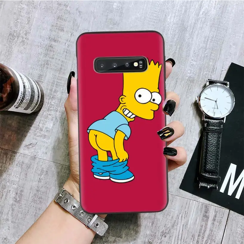 Забавный Homer J. Simpson черный чехол для телефона samsung Galaxy S10+ Plus Lite Note 10 9 8 S9 S8 J4 J6+ Plus S7 S6 Edge Capa