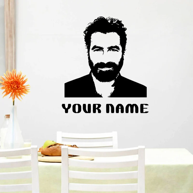 Barber Shop Sticker Your Name Chop Bread Decal Haircut Shavers Posters Vinyl Wall Art Decals Decor Windows Decoration Mural