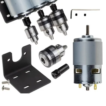 

New Arrival 12-24V Lathe Press Motor with Drill Chuck and Mounting Bracket 0.6-6mm 775 Motor with B10 Drill chuck set