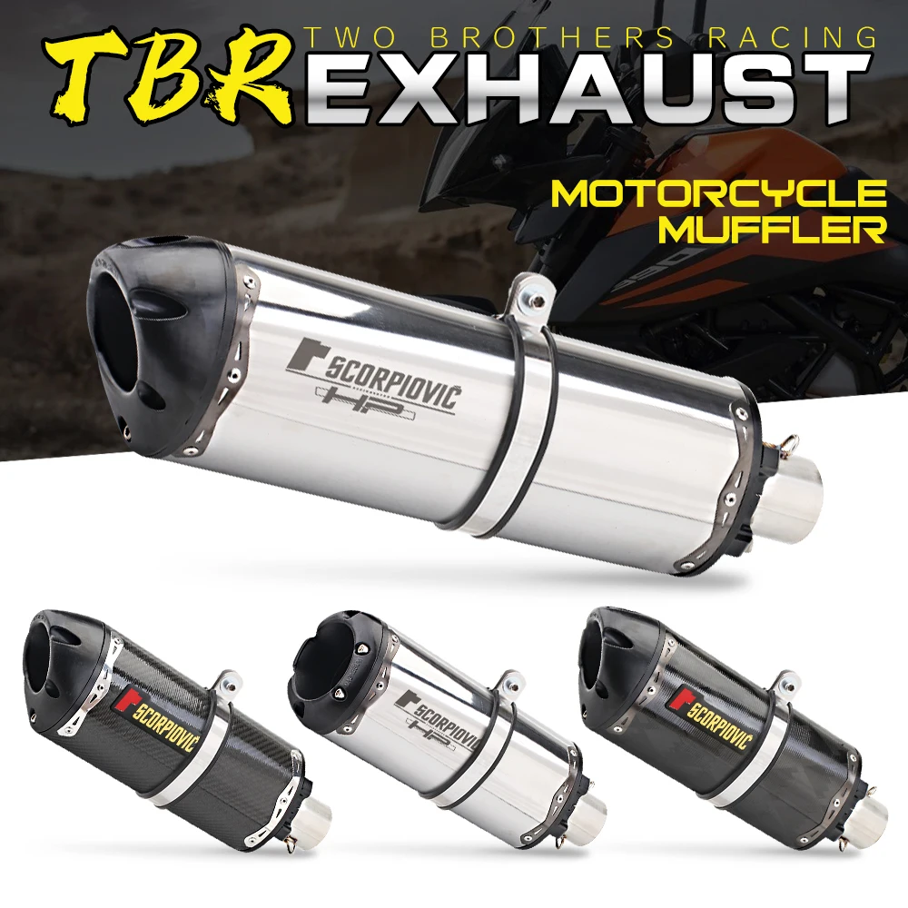 

Universal 51mm 60mm Motorcycle Exhaust Pipe Project Motocross Escape Moto Muffler For yzf r3 z650 r1 mt07 mt09 with DB killer