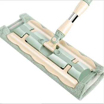 

Flat Mop Floor Telescopic with Large Microfiber Pads Spin Mop 360 Degree Handle Home Windows Kitchen Floor Cleane MJ710