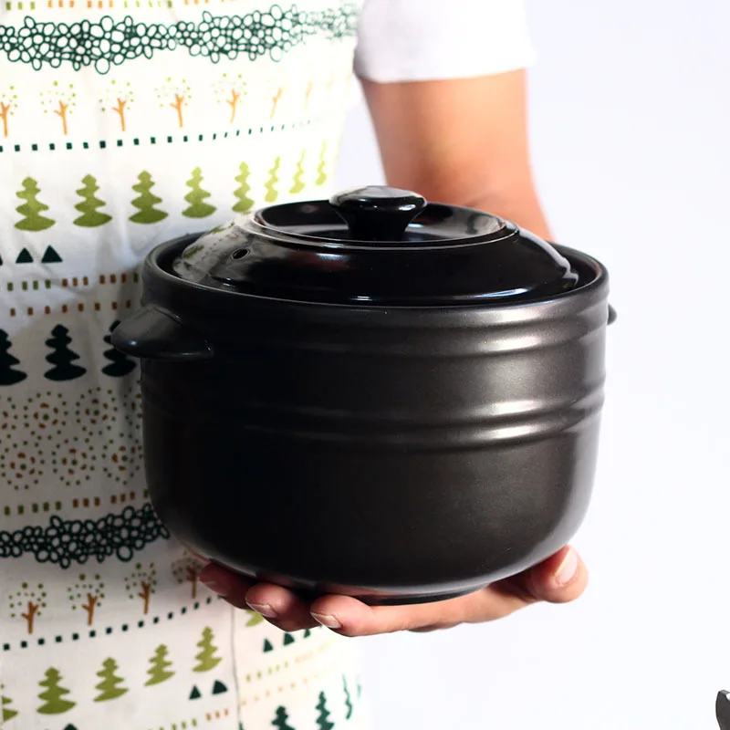 

Japanese small family casserole ceramic fire-resistant soup rice potstew casserole earthenware cooking pot bellied stew pan 2L