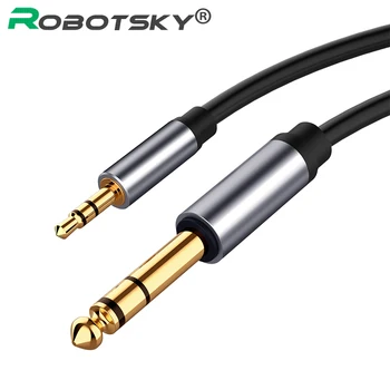 

Robotsky Jack 3.5 Audio Cable 6.5mm Male to 3.5 Male Audio Adapter for Car Headphone Xiaomi redmi Extension Cable 3.5 Converter