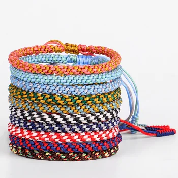 Meetvii Bohemian Tibetan Woven Rope Bracelet for Women Men String Chain Adjustable Lucky Rope Corn Knot Bracelet Jewelry