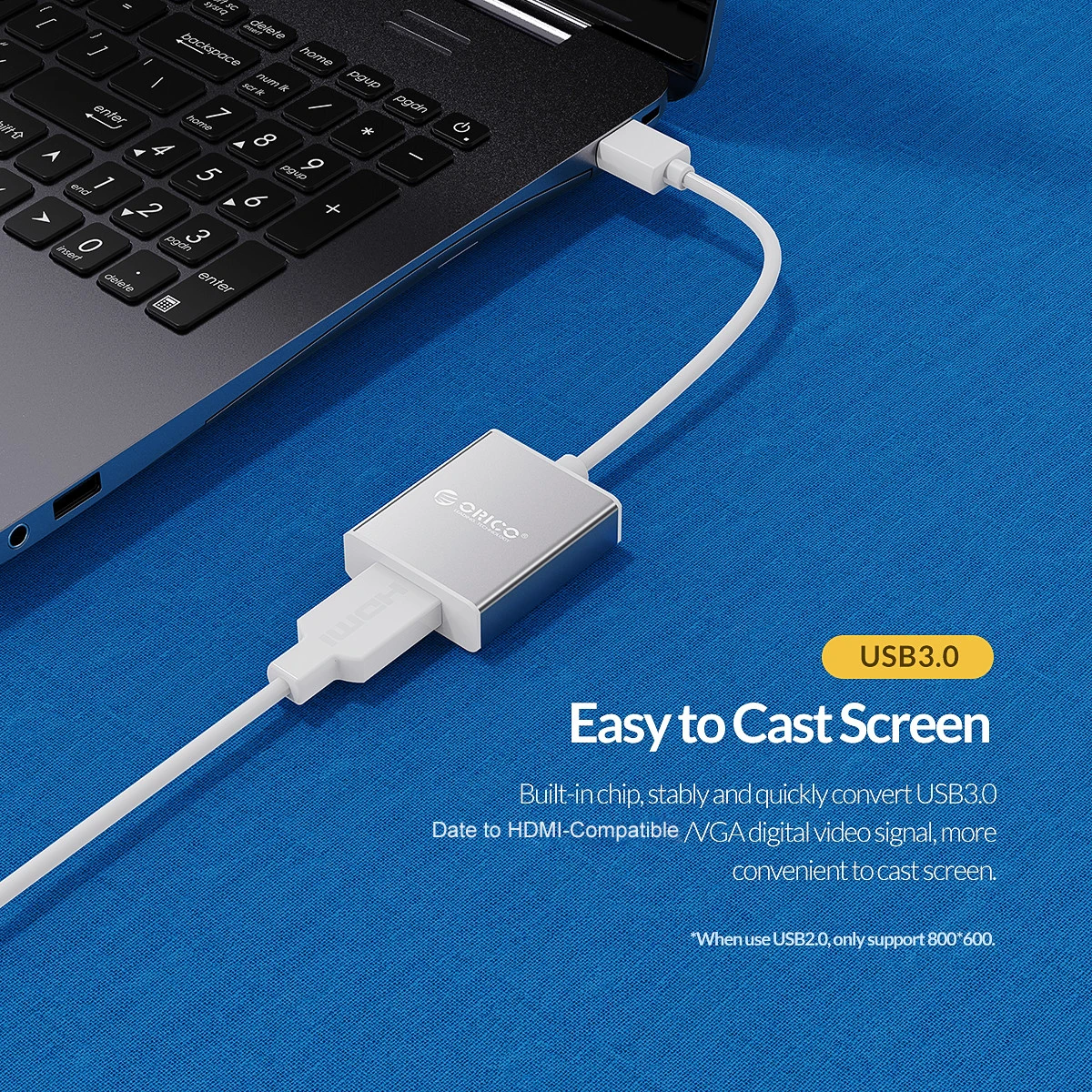 ORICO USB 3.0 to HDMI-Compatible Adapter 1080P HD VGA Cable Game TV Projector Audio Video Converter USB HUB For MacBook Laptop