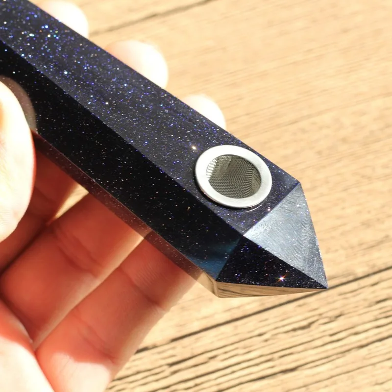 

Natural Aquamarine Sand Rhombus Pipe gemstones Natural Healing Crystals Chakra Stone Pendant