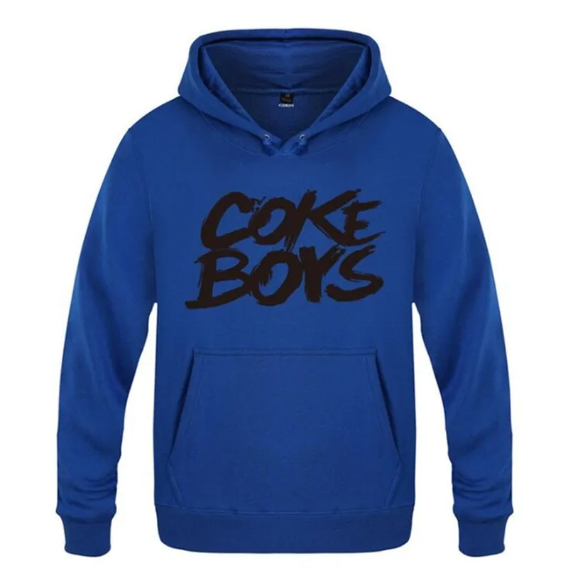blue hoodie 14 Мужская толстовка с капюшоном в стиле рок, хип-хоп, с надписью «Coke» для мальчиков, мужские толстовки с капюшоном, Зимние флисовые толстовки с длинными рукавами, пуловер для катания на коньках, Moleton Masculino - Цвет: blue hoodie 14
