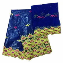 Базен riche getzner brode африканская ткань тюлевые ткани для платья материал для ремесел нигерийская Кружевная повязка на голову 5+ 2 ярдов/партия