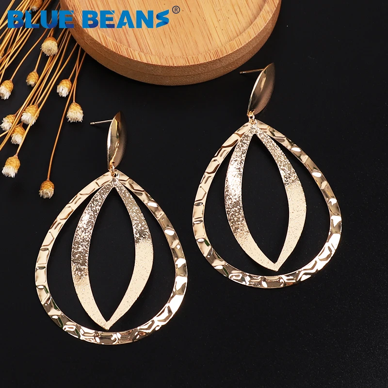 New Gold Color fashion Earrings for Women Metal Jewelry Drop Dangle Geometric big Earring Simple Earings Girls Statement Brincos | Украшения