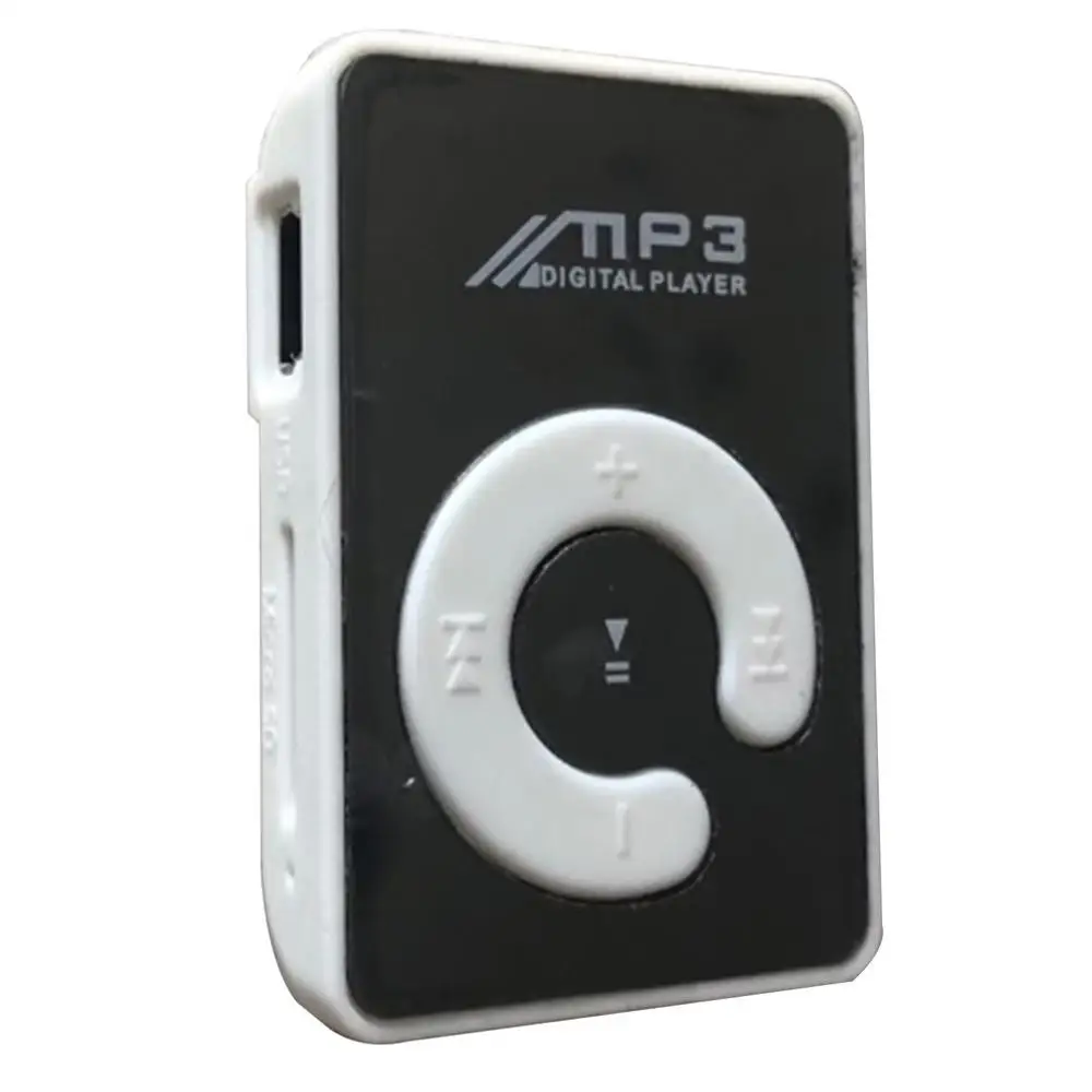 Мини MP3-плеер с зажимом, поддержка 32 ГБ, Micro SD, TF карта, стильный дизайн, спортивный зеркальный портативный mp3-плеер, мини - Цвет: Белый
