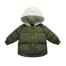 Пуховое пальто для новорожденных; детское зимнее пальто на молнии с капюшоном; 4 цвета; детская зимняя одежда с длинными рукавами; зимняя одежда для малышей