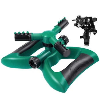 

CSS Lawn Sprinkler 3 Arm with Impact Sprinkler, Automatic 360 Degree Rotating, Adjustable Angle and Distance, Garden
