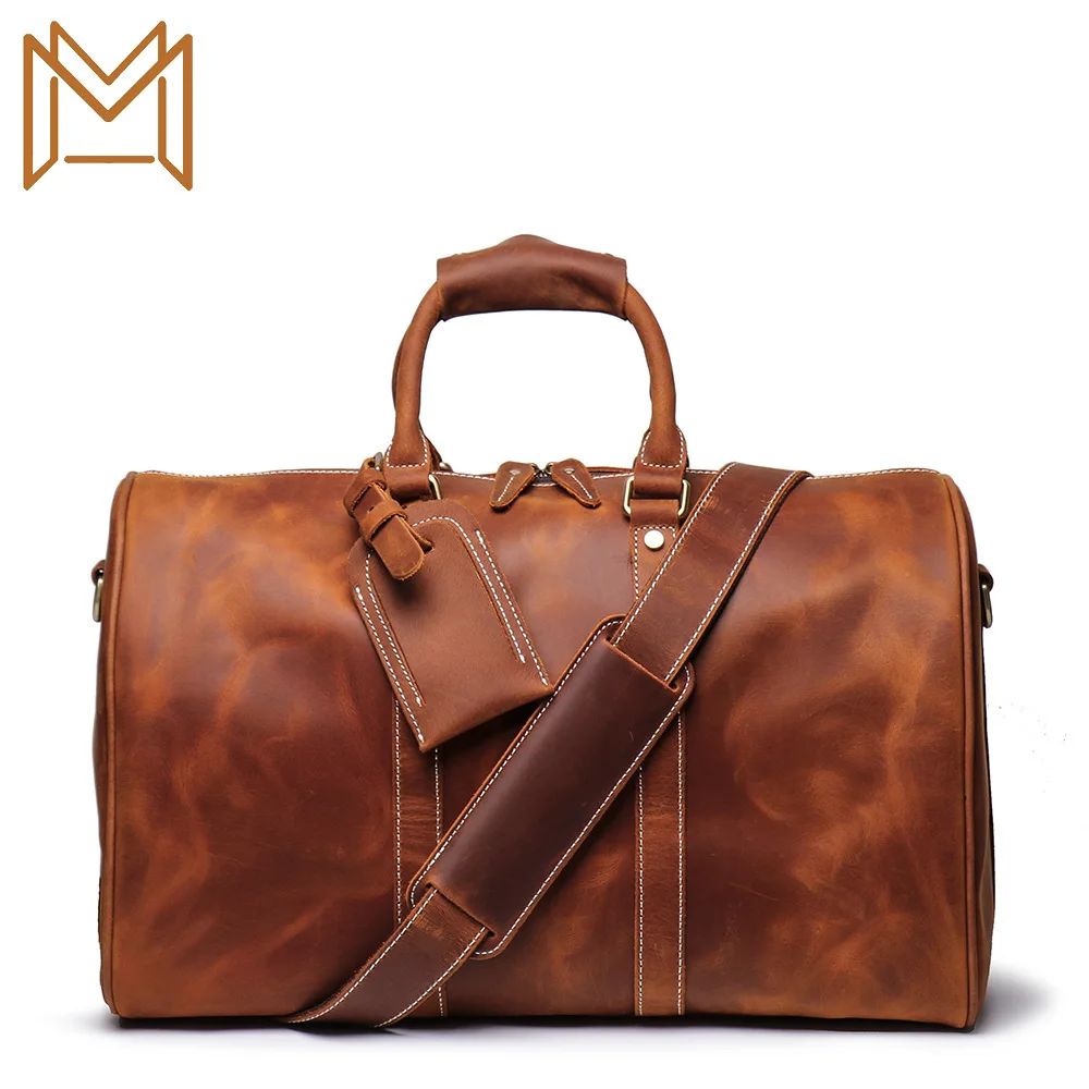 

Man Genuine Leather Travelling Bag Crazy Horsehide Luggage Bag Head Layer Cowhide Capacity Oblique Satchel Tide