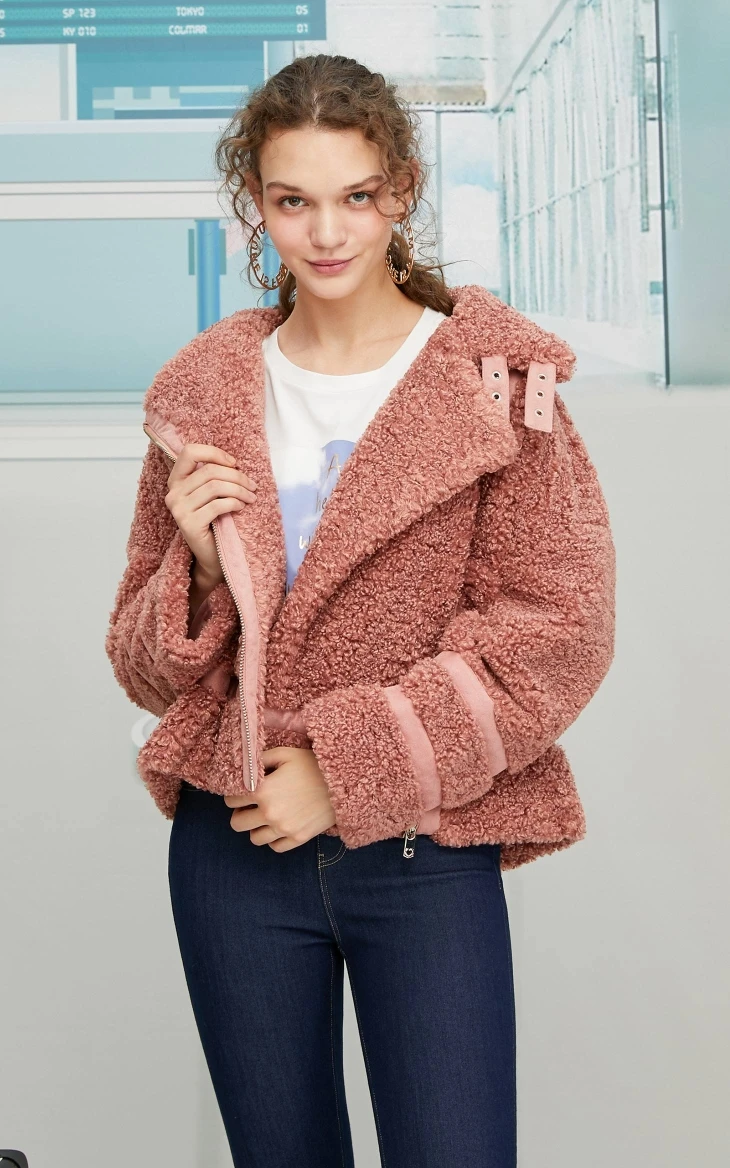 Vero Moda женский Ins стиль пушистый мотоцикл короткая куртка | 319348503