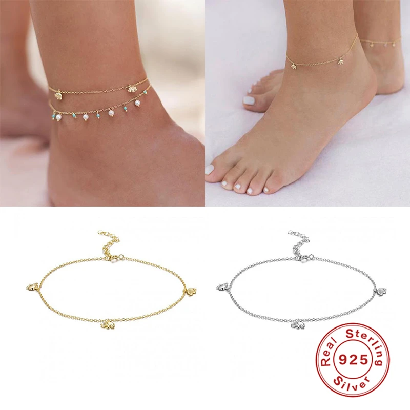 925 Sterling Silver Minimalist Anklets Tobilleras Sandals Leg Chain Ankle Bracelets For Women Lovers' Valentine's Day Gifts 925 Sterling Silver Minimalist Anklets Tobilleras Sandals Leg Chain Ankle Bracelets For Women Lovers' Valentine's Day Gifts