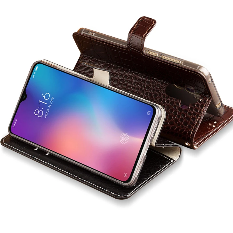 Very Cheap OJUGC Flip Case For Xiaomi Mi 8 9se 9T A1 A2 A3 lite case Max 2 3 Mix 2s 3 Y3 F1 Cowhide Cover For Redmi Note 4 4X 5 6 7a 8 Pro case
