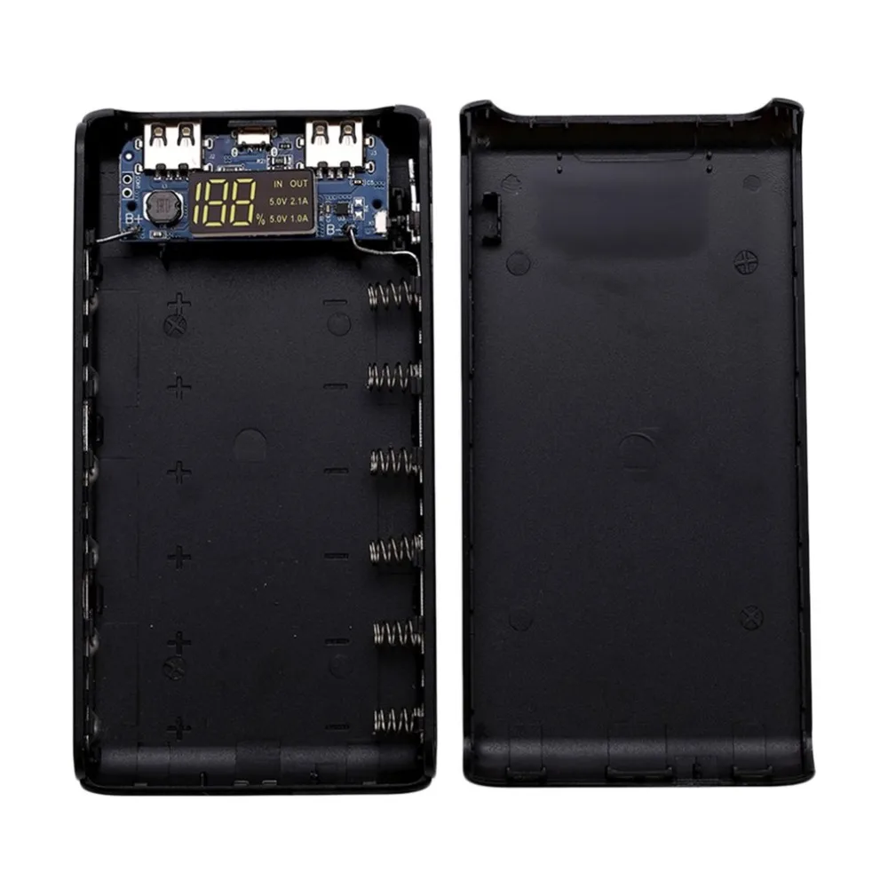 Power bank case Сварки 5V 2A ЖК-дисплей Экран цифровой Дисплей Мощность банковская карта чехол Зарядное устройство наборы DIY Мощность ed 6x18650 Батарея Мощность корпус для банковских карт - Цвет: Power bank case