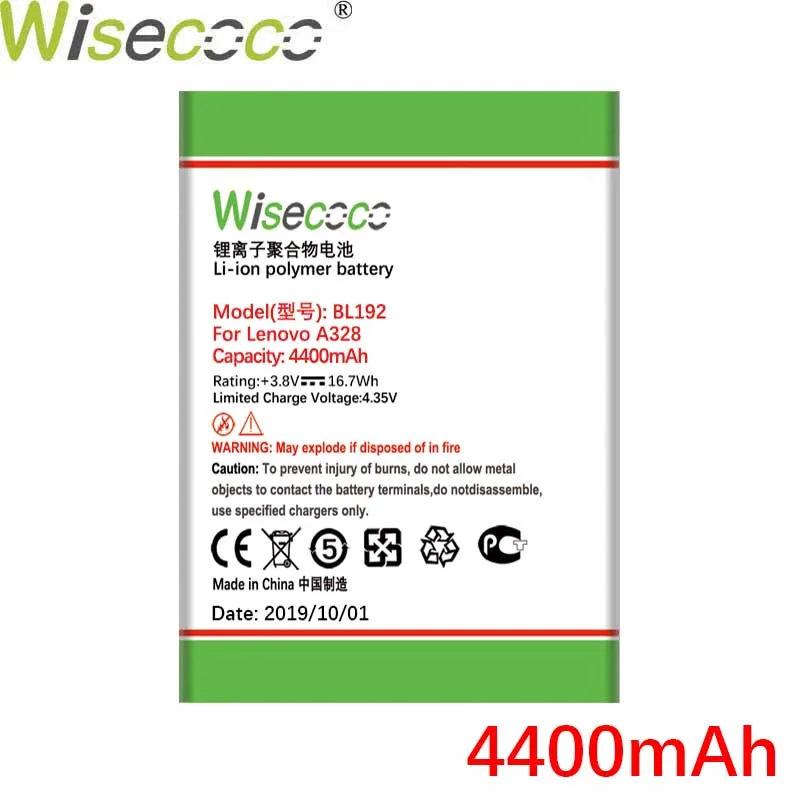 WISECOCO 4400 мАч BL192 Батарея для lenovo A300 A750 A328 A328T A526 A388T A529 A680 A590 A560 A505E мобильного телефона+ номер для отслеживания