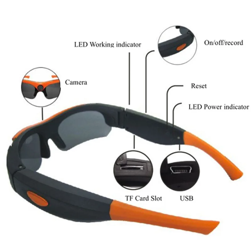 Newest Polarized Glasses with Smart Camera 8GB/16GB/32GB Memory Card HD 1080P Perfect for Cycling H