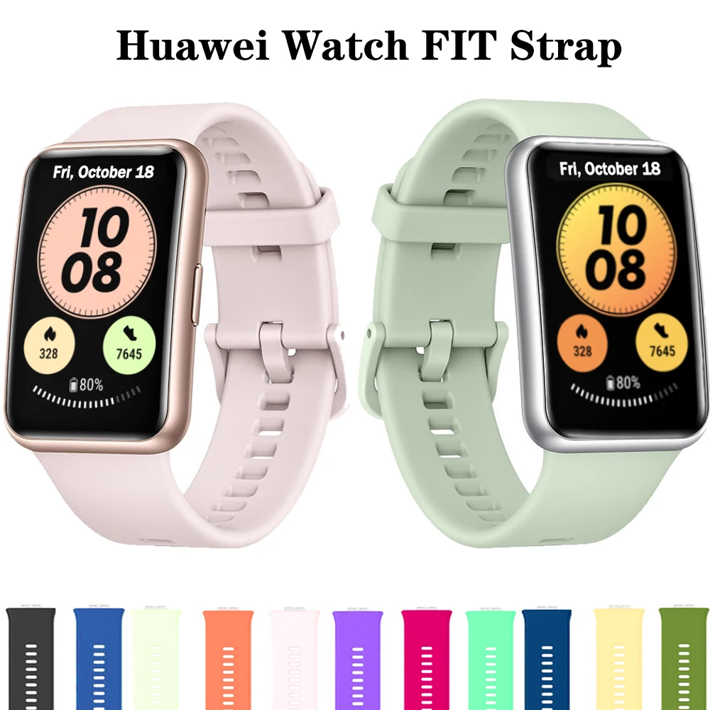 Силиконовый ремешок для Huawei Watch FIT умных часов аксессуары сменный Браслет
